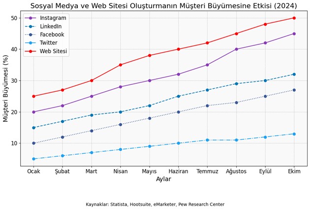 Impact of social media and website creation on client growth 2024